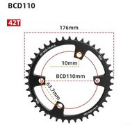 Gdfnmogo Narrow Wide Tooth Chainring For Road Bike, 110BCD 4 Bolts, Single Chainwheel, Supports 9, 10, 11, Available In 36T To 44T(42T)