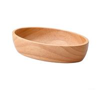 Gdfnmogo Natural Rubber Wood Oval Tray Boat Design Serving Bowl for Salad Fruit Snacks Sushi Dinner Party Kitchen Tableware Organizer(B)