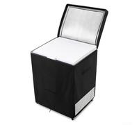 Gdfnmogo Outdoor Freezer Covers, Outdoor Refrigerator Cover, 210D Heavy Duty Waterproof Fits 7.0 Cubic Feet Chest Freezer, Black(B)