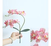Gdfnmogo Phalaenopsis Artificial Silk Flower for Home Decor Wedding Bouquet and Table Centerpiece Decoration, 46 cm Plastic Orchid with Reali(LIGHT PINK)
