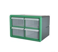 Gdfnmogo Plastic Drawer Parts Organiser Cabinet with Multi-Grid Compartments, PP Component Storage Box for Tools and Hardware, Stackable and Wall Mountable(4 Grids green)