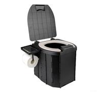 Gdfnmogo Portable Camping Toilet with PU Lid for Adults, Foldable ABS Plastic Portable Potty for Outdoor Hiking, Tent, Road Trips, and Multi-Purpose