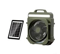 Gdfnmogo Portable Solar Fan With LED, 5-Speed Rechargeable USB Desk Fan,