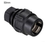 Gdfnmogo PP Fitting Screw PE Pipe Drinking Water Clamp Connector for 20mm 25mm 32mm 40mm 50mm Pipes, Black Polypropylene Material with EPN16 Pressure Rating(50mm)