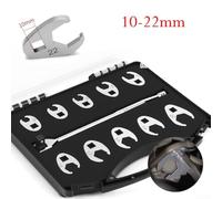 Gdfnmogo Professional 11-Piece Metric Crowfoot Wrench Set 3/8 Inch Drive Socket Spanner Open End Flare Nut Wrenches 10-22mm Chrome Plated Carbon Steel