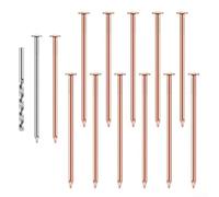 Gdfnmogo Professional 3.5 Inch Copper Tree Stump Removal Nails Set,With Drill Bit Root Killer Treatment Tool Kit For Garden Landscaping Maintenance