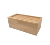 Gdfnmogo Pull-out Storage Box with Cover, Sliding Wooden Organizer for Cosmetics and Sundries, Light Wood Finish for Home & Garden Use(M)