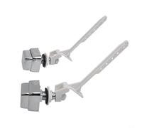 Gdfnmogo Push Button Toilet Flush Kit for Side Mount Water Tank, Plastic Trip Lever Handle Replacement, Silver and White, Compatible with Most to