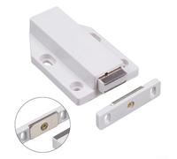 Gdfnmogo Push to Open Cabinet Latch for Handleless Cupboards, Touch Release Door Catch with Built-In Spring, Overlay Door Closure Mechanism, White (76.3 x