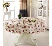 Gdfnmogo PVC Round Tablecloth 152cm 180cm Waterproof Oilproof Wipe Clean Heat Resistant Table Cover for 4 6 Seater Dining Table Indoor Outdoor Use(Gold(180cm))