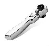 Gdfnmogo Ratchet Handle Socket Wrench, 1/4" Drive, 72-Tooth Fine-Pitch Mechanism, 115mm For Stubby Design for Tight Spaces, Chromium Vanadium Alloy Steel - Automotive Hand(FLAT HANDLE)