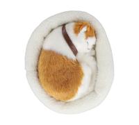 Gdfnmogo Realistic Breathing Cat Plush Toy with Simulated Breathing Motion, Soft Stuffed Electronic Pet for Home Decor, Car Decoration and Gi(YELLOW SPOTTED CATS)