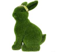 Gdfnmogo Resin Easter Bunny Statue with Flocked For - Outdoor Garden Decor, Rustic Animal Sculpture for Lawn, Patio & Spring Floral Décor(Squat)