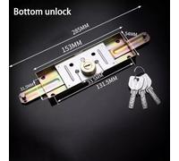 Gdfnmogo Rolling Shutter Door Lock Copper Core Anti-Theft Security Lock 285mm Silver Household Safety Door Hardware with Key Old Style Bottom Opening Complete(D)