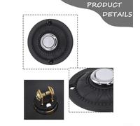 Gdfnmogo Round Iron Doorbell Button, Wired LED Lighted Push Button for Front Door Replacement, DC12-24V Low Voltage, Black 2 Inch Diameter