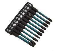 Gdfnmogo Screwdriver Bit Set 10pcs 70mm Magnetic 1/4 Inch Hex Shank Alloy Steel with PH1 PH2 PH3 Cross, PZ1 PZ2 PZ3 Pozidriv, T10 T20 T25 T30 Torx Tips for