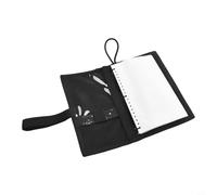 Gdfnmogo Scuba Diving Wetnotes Book, 50-Page Waterproof Underwater Writing Paper, PP-Laminated with Clear Pocket & Bungee Lanyard for Divers(BLACK)