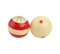 Gdfnmogo Set of 2 Resin Billiard Training Cue Balls 57.2mm 2.25in with Red Dot and 6-Point Design for American Pool Practice,