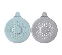 Gdfnmogo Shower Drain Cover Hair Stopper Trap Sink Filter with Strong Suction Cup, Silicone Drain Strainer Protector for Bathroom Bathtub Kitchen, 2 Pack(Green+Grey)