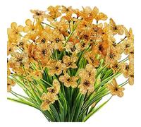 Gdfnmogo Silk Artificial Flower Arrangements for Home Decor and Wedding Decoration, 35cm Simulated Plastic Greening Spring Grass Flowers in Wh(YELLOW)