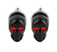 Gdfnmogo Skull License Plate Frame Bolts for Motorcycle - 2-Pack Black & Silver Plastic Screws with Washers, Fit for 6mm License Plate Frames, Stylish Edgy(Black)