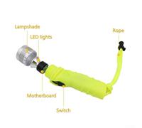 Gdfnmogo Snorkeling Brightness Water-resistant for Alloy Aluminum Torch 1800lm Green Scuba Flashlight and 50m Dive Led Having Fluorescent Diving