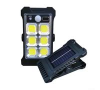 Gdfnmogo Solar Clip On Light, Motion Sensor Garden Lamp with 3 Modes, IP65 Waterproof Outdoor Lantern for Pathway Patio Fence Wall Mounting, Black(YD-19B)