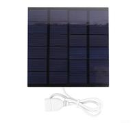 Gdfnmogo Solar Panel 1.5W 6V USB Charger Polycrystalline Silicon Portable Power Supply for Garden Outdoor Camping Phone Charging 110x110mm Black Weatherproof