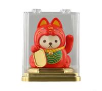 Gdfnmogo Solar Powered Automatic Waving Lucky Cat Ornament with Light Sensor for Car Dashboard, Home Desk Decor and Shop Display, Plastic Maneki Neko Figurine(B)