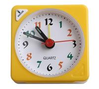 Gdfnmogo Square Mini Travel Alarm Clock for Bedside Tabletop Desk with AA Battery Powered Plastic Construction Yellow 5.7x2.9x5.6cm
