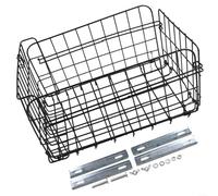 Gdfnmogo Stainless Steel Bike Rear Basket for - Large Capacity Folding Cargo Basket with 20kg Load, Black 37x20x27cm