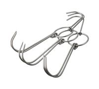 Gdfnmogo Stainless Steel Meat Hook for Roasting, Double Hook BBQ Grill Hanger for Chicken Duck Beef, Heavy Duty Roast Poultry Hanging Hook, Kit(B)