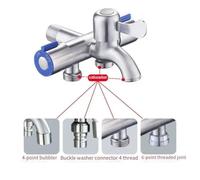 Gdfnmogo Stainless Steel ree Way Tap Conntor Finish read Water Valve Chrome G1/2 Tap Washi for Shower hine Splier Dishwasher(A)