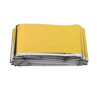 Gdfnmogo Survival Thermal Sheet Foil Blanket Mylar Heat Reflector for Camping Hiking First Aid Gold Silver Outdoor Disaster Relief Compact Space Blanket(Gold （160 * 210cm）)