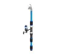 Gdfnmogo Telescopic Fishing Rod Plus Reel for Combo Kit 1.8m Carbon Fiber Rod with Camouflage for Carp and Lure Fishing Mobile 5.9ft Pole with Full Accessories Set(Blue Set)