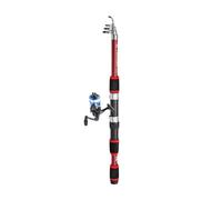 Gdfnmogo Telescopic Fishing Rod Plus Reel for Combo Kit 1.8m Carbon Fiber Rod with Camouflage for Carp and Lure Fishing Mobile 5.9ft Pole with Full Accessories Set(Red Set)