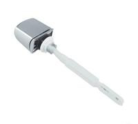 Gdfnmogo Toilet Flush Lever Replacement Switch with Single Push Button Side or Front Mount for Tank, ABS Chrome Plated Handle, Silver and White 19x4.5 cm, Hole 2-2.5 cm