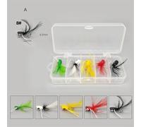 Gdfnmogo Topwater Popper Fishing Bait - 5pcs Dry Fly Lure for Trout, Floating Foam Flies with Silicone Eyes, Spiral Bright Wire, Compatible(STYLE A)