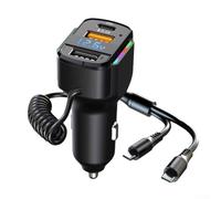 Gdfnmogo USB C Car Charger 3-Port PD 3.0 & QC 3.0 Fast Charging Adapter with Digital Voltage Display and LED Ambient Light, Compatible with 12V