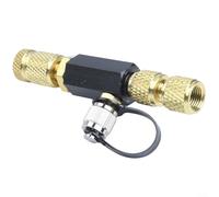 Gdfnmogo Vacuum-Rated Valve Core Removal Tool 1/4 x 5/16 for R410A Systems, Brass + Plastic HVAC Core Extractor with 1/4 Side Port for Vacuum Gauge