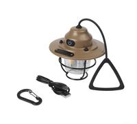 Gdfnmogo Vintage Pinecone Camping Lantern with 1200mAh Rechargeable Battery, 80 Hours Runtime, 4 Lighting Modes, Eye-Friendly Light, Type-C(Sand)