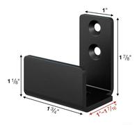 Gdfnmogo Wall Mount Adjustable Floor Guide for Sliding Barn Door - Matte Carbon Steel Hardware, Fits Door Thickness up to 1 3/8 Inch, Includes Sc
