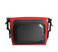 Gdfnmogo Waterproof Front Bag for Cycling - 23x9x17cm PVC-Coated Handlebar Pannier with Adjustable Shoulder Strap, Large-Capacity Waist Pack for Hiki(RED)