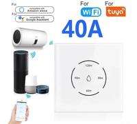 Gdfnmogo WiFi Boiler Control Switch for Water Heater, 40A Touch Panel Switch Compatible with App, For Alexa Voice Control, Child Lock & Timer Function(WHITE)