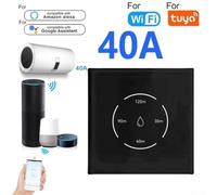 Gdfnmogo WiFi Boiler Control Switch for Water Heater, 40A Touch Panel Switch Compatible with App, For Alexa Voice Control, Child Lock & Timer Function(BLACK)