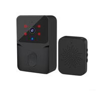 Gdfnmogo Wireless Video Doorbell with HD Camera, Two-Way Intercom, Voice Change Function, Night Vision and Wi-Fi Connectivity, Compatible with KEMENT Remote Home Video(black)