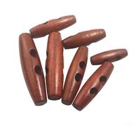 Gdfnmogo Wooden For Toggle Buttons, 3-6 cm Double-Hole Olive-Style Coat Buttons for Sewing, Knitting and Crochet, Natural Wood Craft Buttons for Outwear(3.5cm)