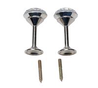 Gdfnmogo Zinc Alloy Crystal-Embellished Curtain Holdbacks with Wall-Mounted Hooks, Bronze/Silver/Gold Finish, 8 x 4 cm (3.14 x 1.57 in), 2-Piece Set for Li(SILVER)