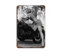 GDFSH Actor Marlene Dietrich Tin Sign Vintage Metal Pub Club Cafe Bar Home Wall Art Decoration Poster Retro 8x12inch(20x30cm)