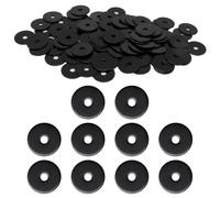 GDFYMI 100 Pcs #8 x 3/4" Black Fender Washers 304 Stainless Steel Flat Large Fender Washer Metal Flat Washers for Screws and Bolts (M4 x 20mm, 1mm Thick)